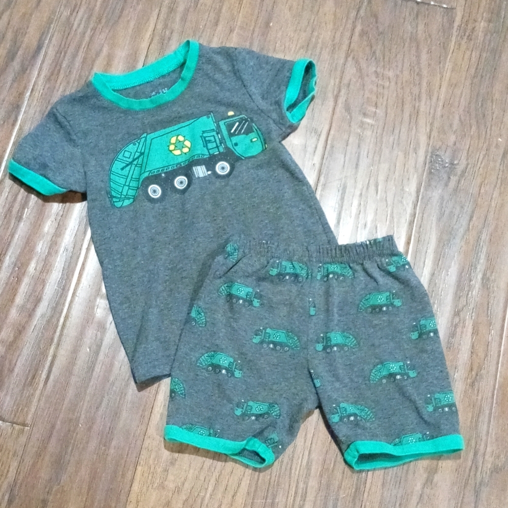 Toddler Pajamas Short Shirt Set Garbage Truck 3t